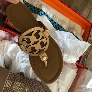 Tory Burch miller sandals patent leather